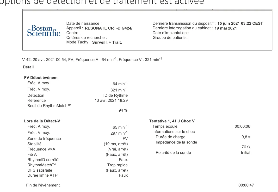 Figure — Détection et traitement d’un épisode de FV